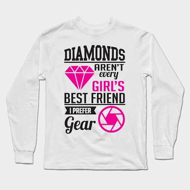 Diamonds photographer gear (black) Long Sleeve T-Shirt by nektarinchen